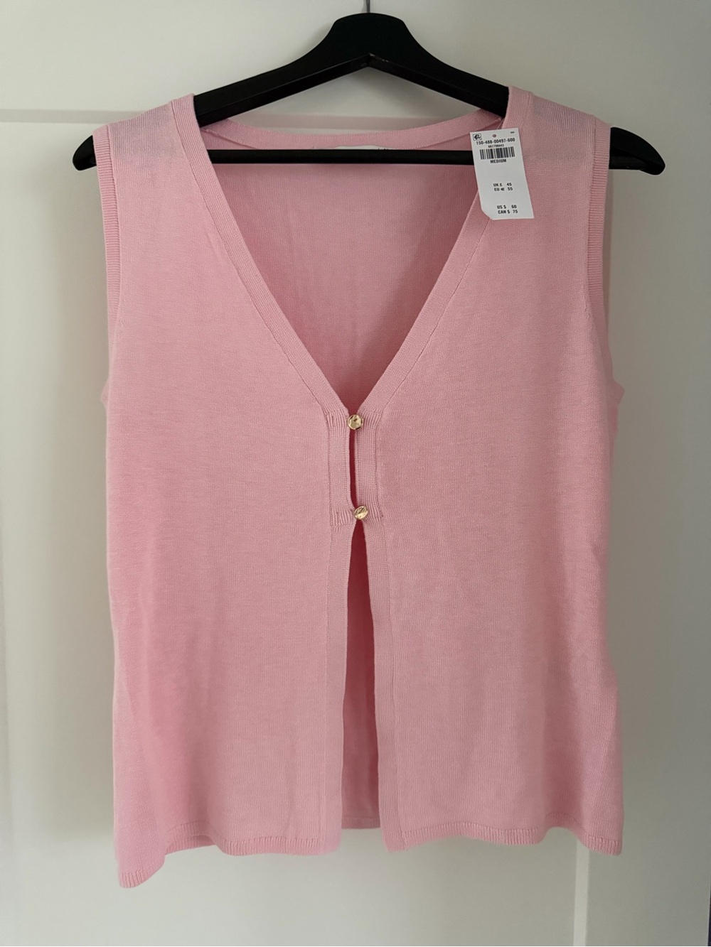 Sleeveless Pink V-Neck Sweater Vest